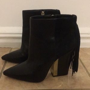 Sam Edelman black leather and suede bootie